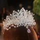 Shien Bridal Crown Tiara Crystal Eyebrow Pendant Japanese and Korean Wedding Dress Accessories 18th Birthday Wedding Crown Hair Accessory Silver Crown 3