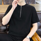 Hualin Fashion Men's Men's Trendy Short à manches courtes Collier de support de couleur solide haut de gamme 1585 Green M (environ 85 ~ 105 Jin [Jin est égal à 0,5 kg] peut être porté)