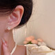 Sweet temperament cherry blossom earrings for women, 2025 new popular earrings, high-end, exquisite, small and unique earrings, gold imitation pearl small flower earrings, one pair