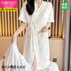 
Modal kimono nightgown for women summer pure cotton short-sleeved bathrobe Japanese thin Yugui dog pajamas Japanese mid-length nightgown summer 653 XL (recommended 135-170Jin [Jin equals 0.5 kg])