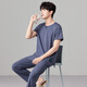 Hancai (Hacai) Pyjamas Herren Frühling und Sommer Cool modal kurzärmelige Hose Home Cloding Set Platingrau xxl