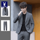 Playboy (PLAYBOY) suit men Korean style slim men casual blazer top fashion handsome professional suit suit men black [one button single piece] XL 175

