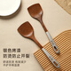 Tang Zong Chopsticks, upgraded silver handle chicken wing wood spatula about 34cm, solid wood non-stick special cooking spatula