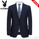 Playboy Suit Men's Business Casual Formal Wear Loose Interview Workwear Professional Work Bank Jacket No-Iron Suit Men's Navy Two-Button Single Top S 160 (Recommended 90-100 Jin Jin equals 0.5 kg)