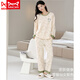 Catman Miiow Pajamas pour les femmes au printemps et en automne Les nouvelles manches longues en coton pur peuvent être portées à l'extérieur avec des vêtements de coton pure complet décontractés WZ1289 L (100-120Jin [Jin est égal à 0,5 kg]))