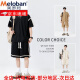 美罗邦（Meloban）美式短短裤套装男夏季冰丝凉感半t恤男青少年休闲运动两件套 K12593黑色[上衣+裤子] M