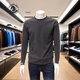 Andseeyou Brand Herren-Langarm-geschlechtsfreies T-Shirt, neue Herbst- und Winterstil Nationales Trendbasis-Shirt, trendige lässige T-Shirt-Modekleidung, UU753 Model, Dark Grey XL