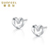 Safir's birthday gift PT950 platinum earrings for women, Möbius ring love earrings, one pair, about 1.15 grams