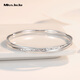 Miss JuJu pt950 platinum Möbius ring bracelet for women, new platinum crushed ice perfect round bracelet, inner diameter 52mm, weight 16.59 grams, about 3mm thick