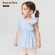 PawinPaw shopping mall same style cartoon bear children's clothing 25 spring and summer new baby girl A-line shirt Blue blue/50 110
