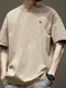 T-shirt à manches courtes américain à manches courtes américain de Bilebeifen pour le cou pur rond pour hommes Versatile Casual 2025 Nouvelle marque de mode White-1365 à manches courtes-100% Coton pur [suggéré 80-110jin [Jin est égal à 0,5 kg]] toute taille