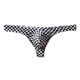 Mr. Omiya men's thong with concave and convex large bladder belt sexy bikini triangle cotton low-waist plaid underwear for men black and white plaid thong M