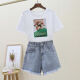 Yuxi Summer Casual Internet Celebrity Salt Set para la nueva camiseta de estilo coreano de las mujeres + pantalones cortos de mezclilla dos piezas 1# 9926# set s sugerencia 80-95jin [Jin equivale a 0.5 kg]