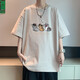 青少年短袖T恤男2025新款夏季纯棉宽松高中生大童初中生男生上衣 【2件装】672卡其+672绿色 S 80-100斤