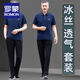 ROMON Daddy Summer Ice Silk Short Sleeve T-shirt Set Men's Middle-aged and Elderly Father's Day Casual Sports Elastic Polo Shirt (761 Models) Lake Blue 2XL