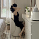 
Tingshi French light luxury bedroom high-end makeup stool internet celebrity simple backrest dressing table chair for girls single sofa [rotating] high back thumb beige-cat scratching leather