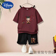 Disney Summer Children's Kurzärärmelte T-Shirt Neuer Stil für den Nationalen Trend der Kinder der Kinder Nudha Devil Child's Noodle Boys zweiteiler Set 1098# Rucksack T-Gray + 2005# Gray Shorts 90