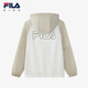 FILA Children's Clothing Children's Sun Protection Clothing 2025 Summer New Boys' Hooded Loose Woven Jacket Cloud Mushroom White-WT 160