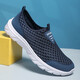 Chaussures masculines Mesh d'été Brestable Chaussures de sport pour hommes Soft Sole Light Casual Chores grandes taille Chaussures de course COUVERTURE 838 BLUE 45 [Taille de chaussures de sport standard]