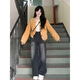 Rongxitu Autumn Gentle tenue for women, un ensemble complet de coréen 2025 Nouveau style Hong Kong Kong Knited Veste Jeans Ensemble en trois pièces [Single Piece] Sachet blanc (avec la poitrine S recommandée 70-90 Jin [Jin est égal à 0,5 kg] (++ une broche 70-90