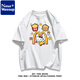 NasaWassup schwere Baumwolle amerikanische Modemarke Cartoon Hellokitty Kurzärmer T-Shirt Männer und Frauen Sommer lässige Mode Tops Ins 1416 Pommes Kelly Cat White S