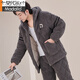 
Modal pajamas men's three-layer cotton plus velvet thickened loose large-size autumn and winter cotton jackets can be worn on the outside to keep warm home clothing suit M6626 light gray hat thickened 2XL [recommended 140-165Jin [Jin equals 0.5 kg]]