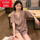 ClolvKiss国风睡衣女款夏季冰丝短袖年新款夏天可外穿薄款家居服 BS13077#蝴蝶 M