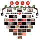 
Corporate Culture Photo Wall Combination Photo Frame Employee Style Honor Display Office Decoration Team 2433 2433 Employees World - Sea Blue + Big Red + White + Deep Big