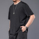 Yinxin taille extra-large shorts gras shorts glacés de la soie glace hommes plus gras plus t-shirt de grande taille hommes vêtements de séchage lâche noir 9922 set 7xl