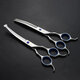 Cute pet new safe round-head pet grooming scissors, household curved tooth scissors, upward and downward bending beauty scissors, curved tooth fluffy scissors (can be bent up and down) 6.5 inches