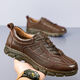 Région occidentale Camel 100% Top Layer Chaussures en cuir en cuir décontracté Chaussures en cuir de sport pour hommes Souppe à la semelle douce et à la semelle de bœuf Tendon de bœuf à usure Sole Sole Cuir Chaussures Jaune 9905 41