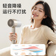 AUX hair dryer household 1800W high power high wind hair dryer constant temperature hair dryer soft sound noise reduction hair dryer practical gift for family and girlfriend, champagne color blue light hair care + quick drying + soft sound and low noise