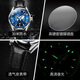 Олиус швейцарский бренд Quartz Watch Men's Watch Brand Подлинный светящийся простые и высококлассные топ-десять знаменитых часов для мужчин Black Leather Blue Man