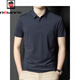 Aemape American Apple Summer Revers Nicht-Seeme-Kurzarm-T-Shirt-T-Shirt-Vertikale Streifen-Casual Polo. Hemd Herren dünner Eisdraht oben Blau 6996 M 170