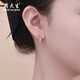 Chow Tai Sang platinum earrings crushed ice earrings for women PT950 ear care gift for girlfriend, wife Christmas gift for women crushed ice earrings about 4.8g