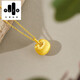 Puli Xiaopangfu 18k gold pendant women's fashion color gold blessing small gold lump necklace pendant free silver chain
