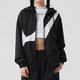 耐克（NIKE）女子大勾撞色运动套装 2025夏季跑步健身训练服潮流时尚休闲衣裤 聚酯纤维 黑白连帽夹克外套 上装 M