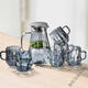 Qinkai High Temperature Resistant Diamond Teapot Glass Water Cup Living Room Kettle Cup Cup Holder Light Luxury Home Set Ashes One Pot Six Cups + Tray