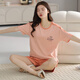 Pyjama modal pour femmes coton pur coton d'été Summer short à manches courtes du style mince pour le confort extérieur et le costume de vêtements de maison décontractée Z9855 Picture principale M [80-100jin recommandé [Jin est égal à 0,5 kg] usure]
