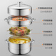 BSITN double-layer steamer two-layer 28cm stainless steel steamer gas stove steamer induction cooker steamer two-layer household 1228