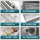 Jiumuwang 304 stainless steel sink single-slot thickened brushed kitchen sink basin installation above and below the table thickened brushed 55*40 (copper core large curved faucet)