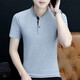 SEPTWOLVES [Brand break code to pick up the bargain] Summer collar short-sleeved shirt men's youth fashion brand white stand collar white Q691 short-sleeved M