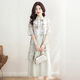 Sibaishe New Chinese Dress 2025 Summer New Women's Chinese Style Elegant Temperament Spliced ​​A-line Skirt
