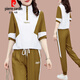 
Pierre cardin ice silk casual suit for women 2025 summer new loose large version women's fashion age-reducing short-sleeved sportswear (1389) Blue M (recommended 100 Jin [Jin equals 0.5 kg] or less)