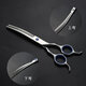 Cute pet new safe round-head pet grooming scissors, household curved tooth scissors, upward and downward bending beauty scissors, curved tooth fluffy scissors (can be bent up and down) 6.5 inches