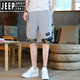 Jeep Spirit Jeep Shorts Herren-Freizeitmarke Chinesische Marken im chinesischen Stil Teenager Junior High School-Schüler Sport knuspriger Hosen cool 833 Grau XL 120-130jin [Jin gleich 0,5 kg] Wearable