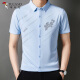 Woodpecker high-end ice silk short-sleeved shirt for men's summer thin style middle-aged and young people fashion and trendy printed markless base shirt Black 6628 4XL 185-200Jin [Jin equals 0.5 kg]