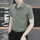 罗蒙条纹夏季冰丝潮流男士短袖免烫衬衫衬衣休闲商务薄款新款抗皱韩版 7029黑色 M  95-110斤