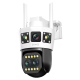 Police TV HD Camera al aire libre Monitor impermeable 360 ​​grados Sin ángulo muerto con vigilancia de visión nocturna Home Teléfono móvil Remoto 3 Imagen Zoom Máquina giratoria de bola al aire libre