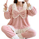 FHHUABD睡衣女秋冬季法兰绒韩版甜美卡通公主风家居服珊瑚绒加厚保暖套装 【9922绒】返领草莓 L